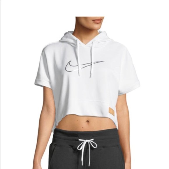 Nike White Cropped Short Sleeve Hoodie - Picture 4 of 4